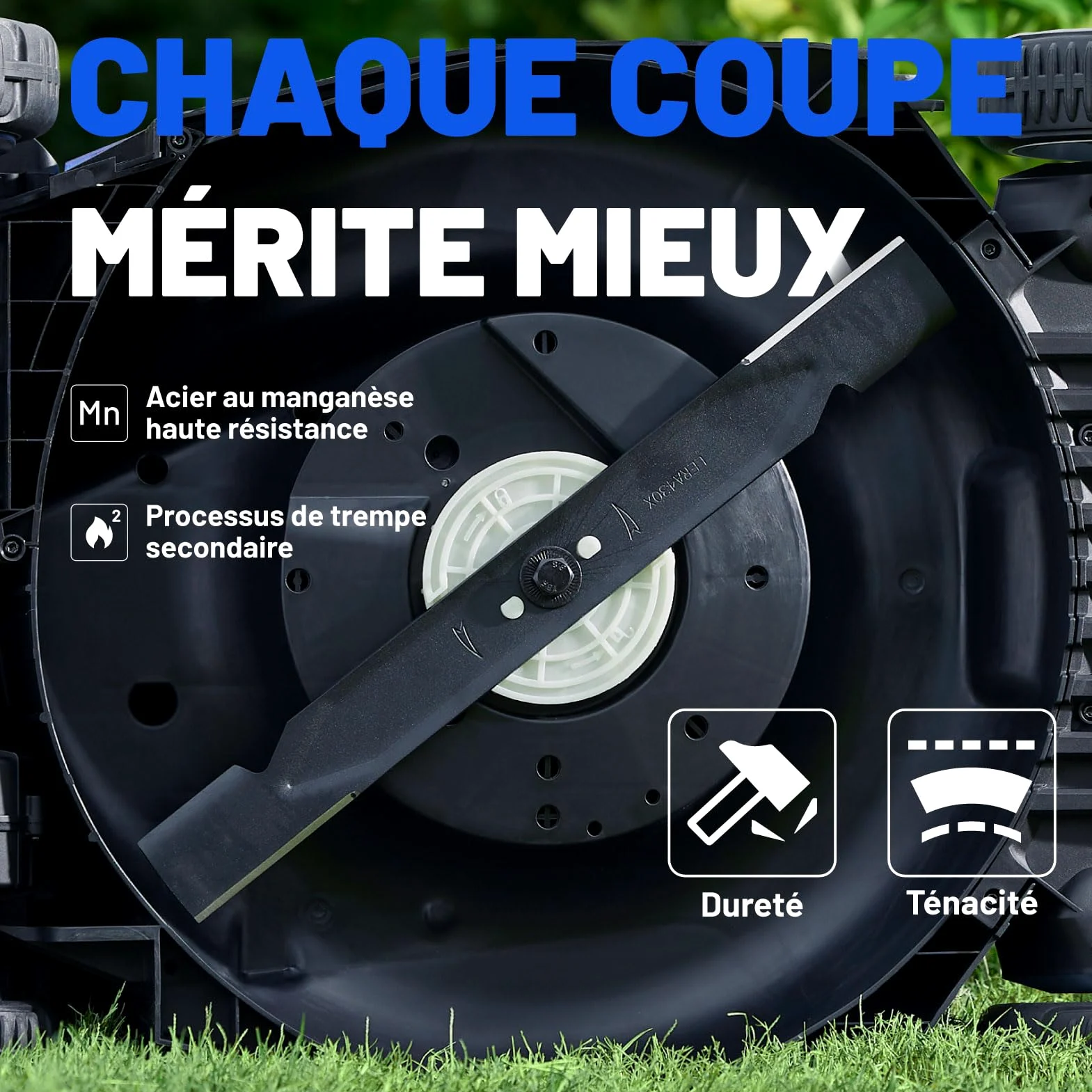 Litheli Easysurge Tondeuse à Gazon sans Fil 43cm, 2X 20V Batteries 4.0Ah, Autotractée (2,2-4,7 km/h), Bac 50L, 25-75 mm Hauteur Réglable, pour Pelouses jusqu'à 500m²