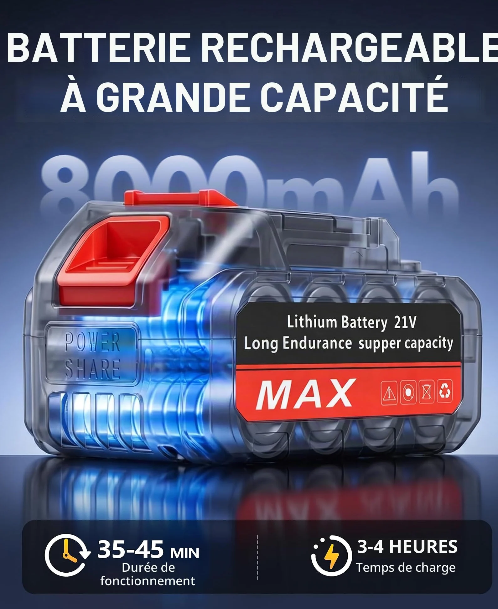 Nettoyeur Haute Pression sans Fil sur Batterie Rechargeable, 600PSI | Nettoyeur Haute Pression avec Buse Réglable 6-en-1, Pistolet Hautes Pressions sans Fil à 3 Vitesses réglables - Jaune