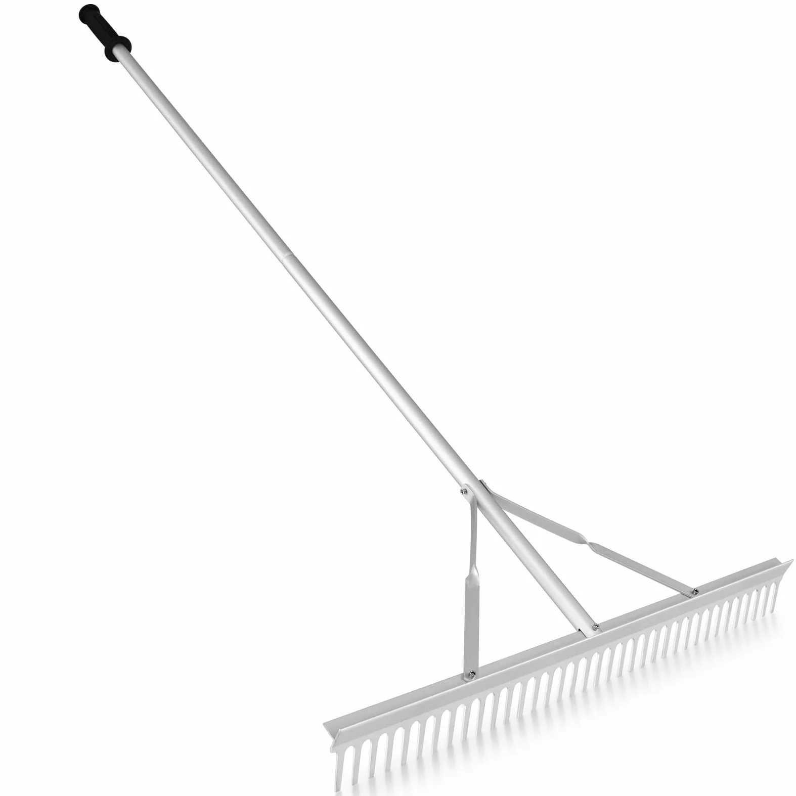 SOARS Râteau Jardin en Aluminium, Large Tête de 91 CM avec 36 Dents, Manche 174 CM, Aérateur Gazon pour l'Entretien de la Pelouse, Paysage (Style B)