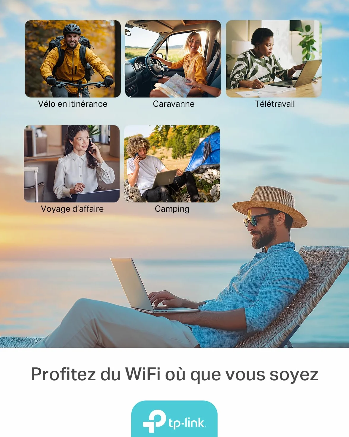 TP-Link M7005 Hotspot Mobile 4G LTE Wi-Fi 6 Batterie 2400 mAh USB-C