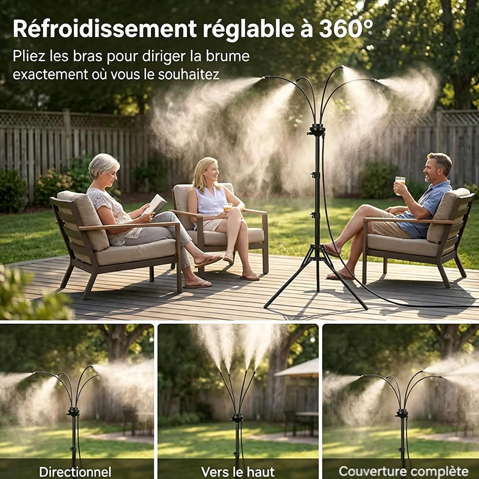 Brumisateur sur Pied Exterieur Réglable 0,8-1,6m | Installation facile，1pcs