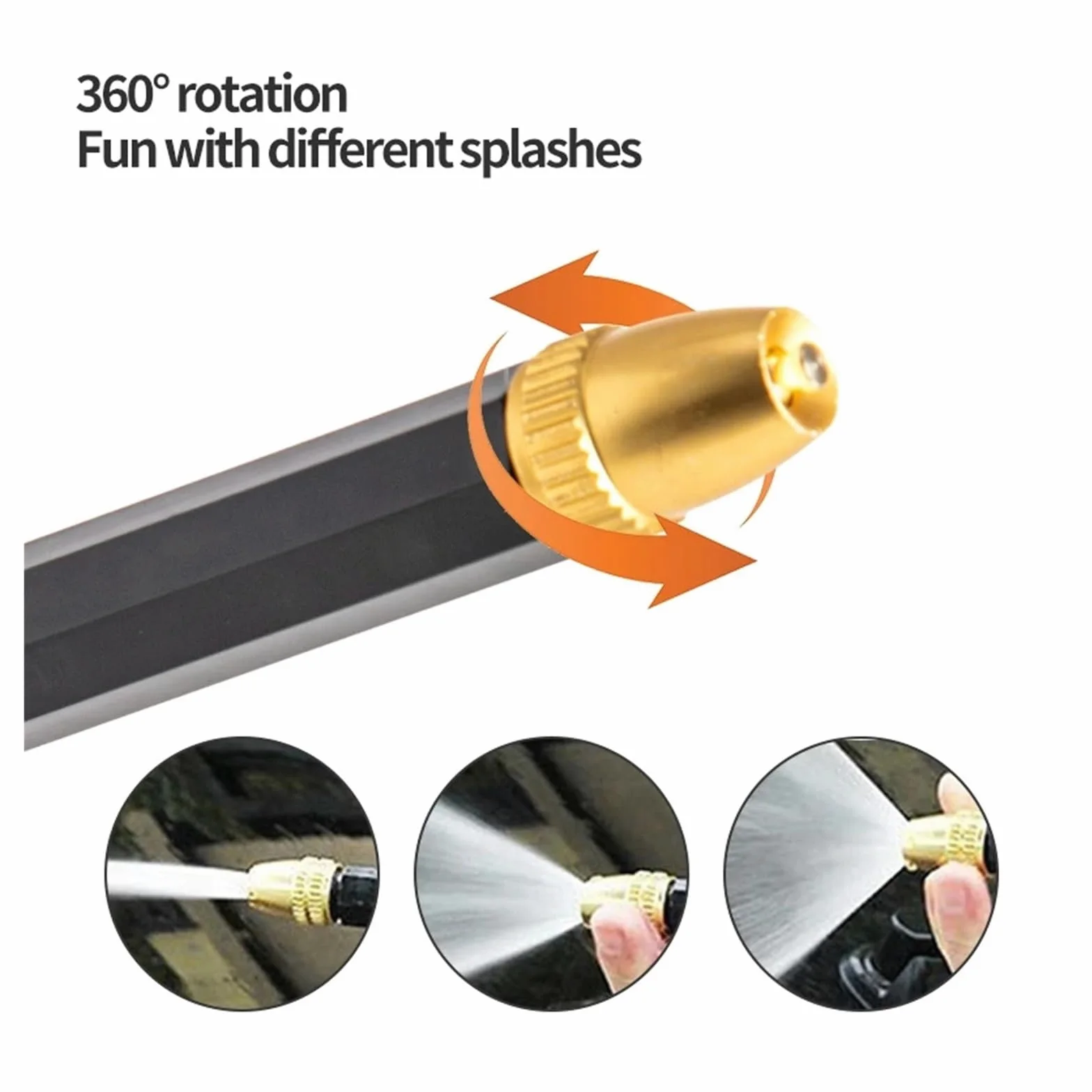 Pistolet d'arrosage avec embout multi-jets, Kit de nettoyage jardin Lance mousse buse réglable laveuse voiture portative jet à haute pression(Water Set)