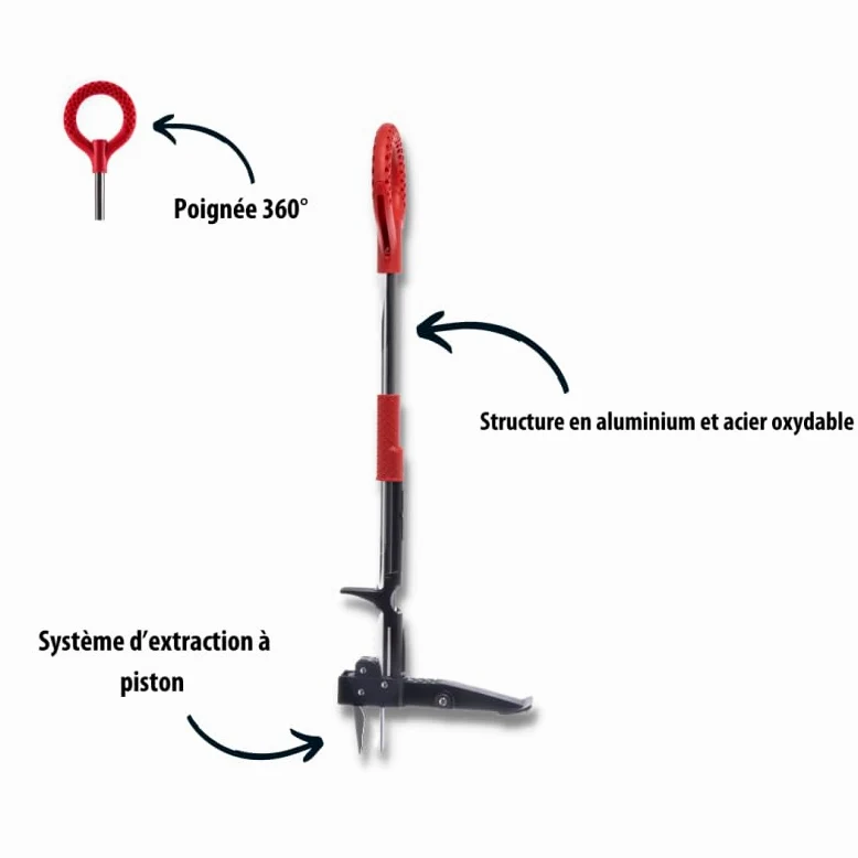 Venteo - Désherbeur lame en V + Extracteur de mauvaises herbes - ROOTSLAYER - Outils de Jardin multifonction - Facile d'utilisation - Acier de carbone
