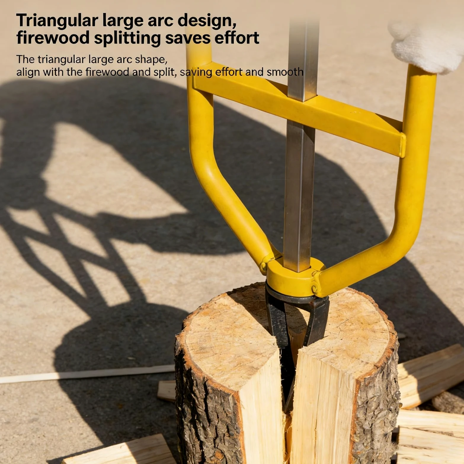 Fendeuse de bois de chauffage manuelle, outil de fendage de bûches portatif pour bois de chauffage, outil de fendage robuste avec poteau lisse, conception en arc triangulaire, pour cheminées(Small)