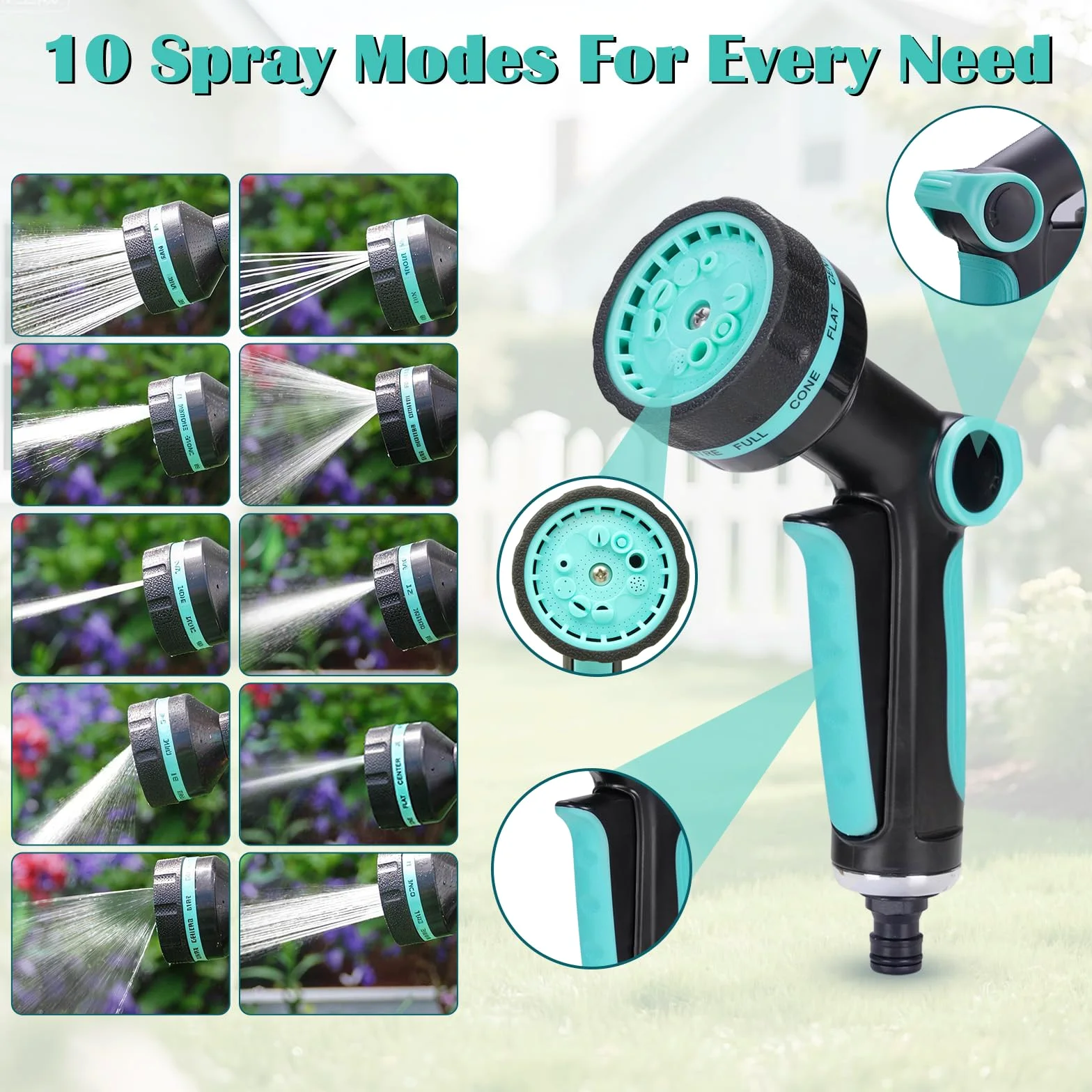Tuyau d’Arrosage, Extensible 30m Tuyau Arrosage Flexible avec 10 Modes de Pulvérisation, Adaptateurs 1/2" et 3/4", Garden Hose pour Jardin Nettoyage Voiture