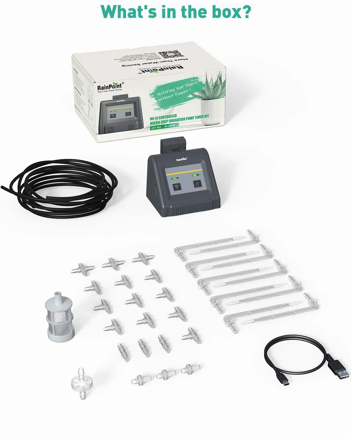 RAINTPOINT WiFiF Kit d'arrosage automatique goutte à goutte avec pompe