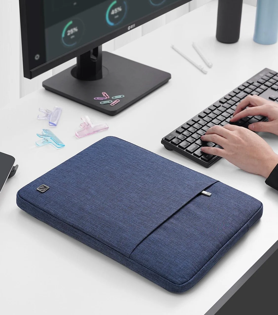 NIDOO Housse Pochette Ordinateur Portable 17 Pouces Imperméable pour Lenovo Ideapad 330 Thinkpad P73 Inspiron Precision 17 Legion Y540 Bleu