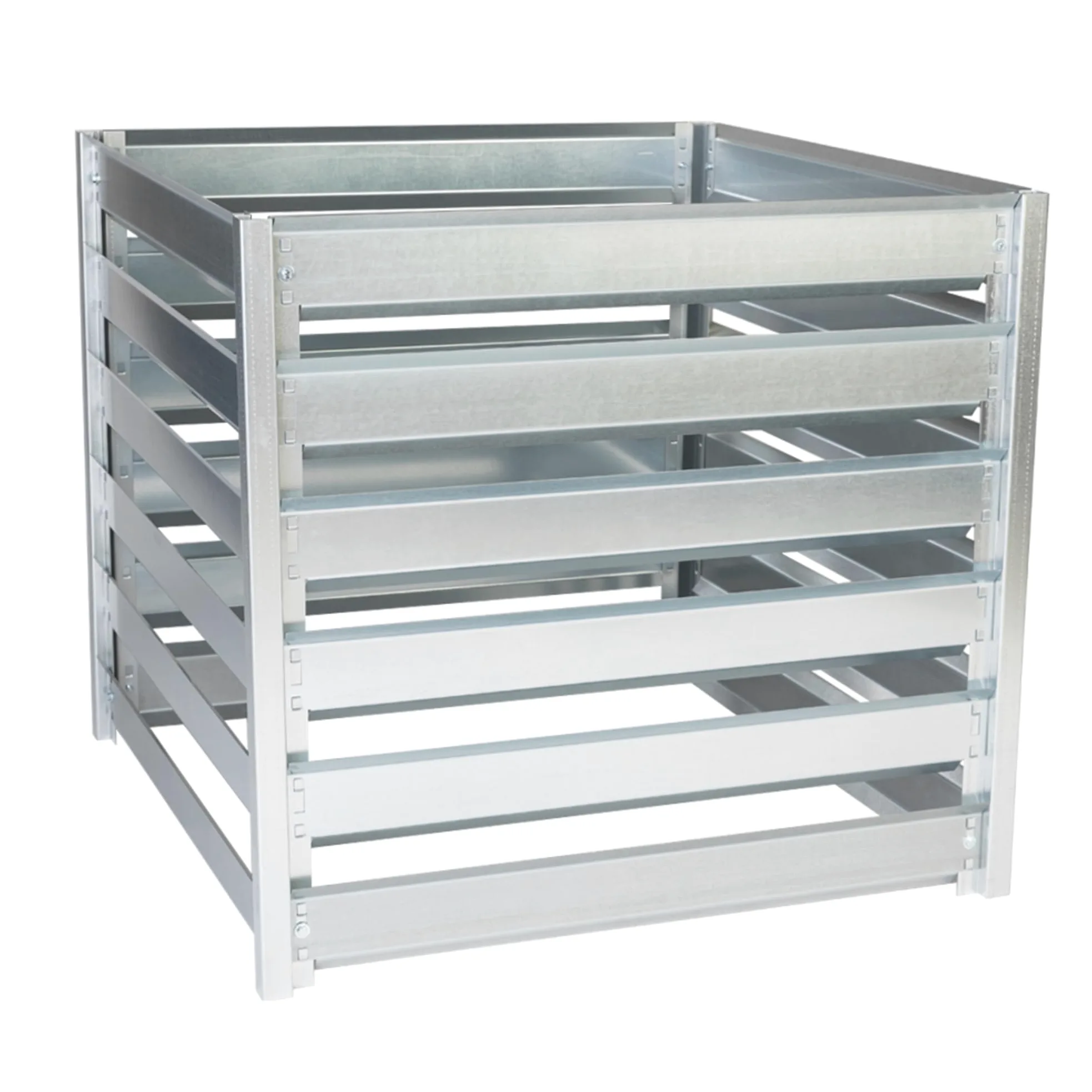Composteur de Jardin Métal 704L TIMBELA M800 – Grand Composteur Extérieur en Acier Galvanisé 91 x 91 x H85 cm – Bac à Compost Stable et Résistant
