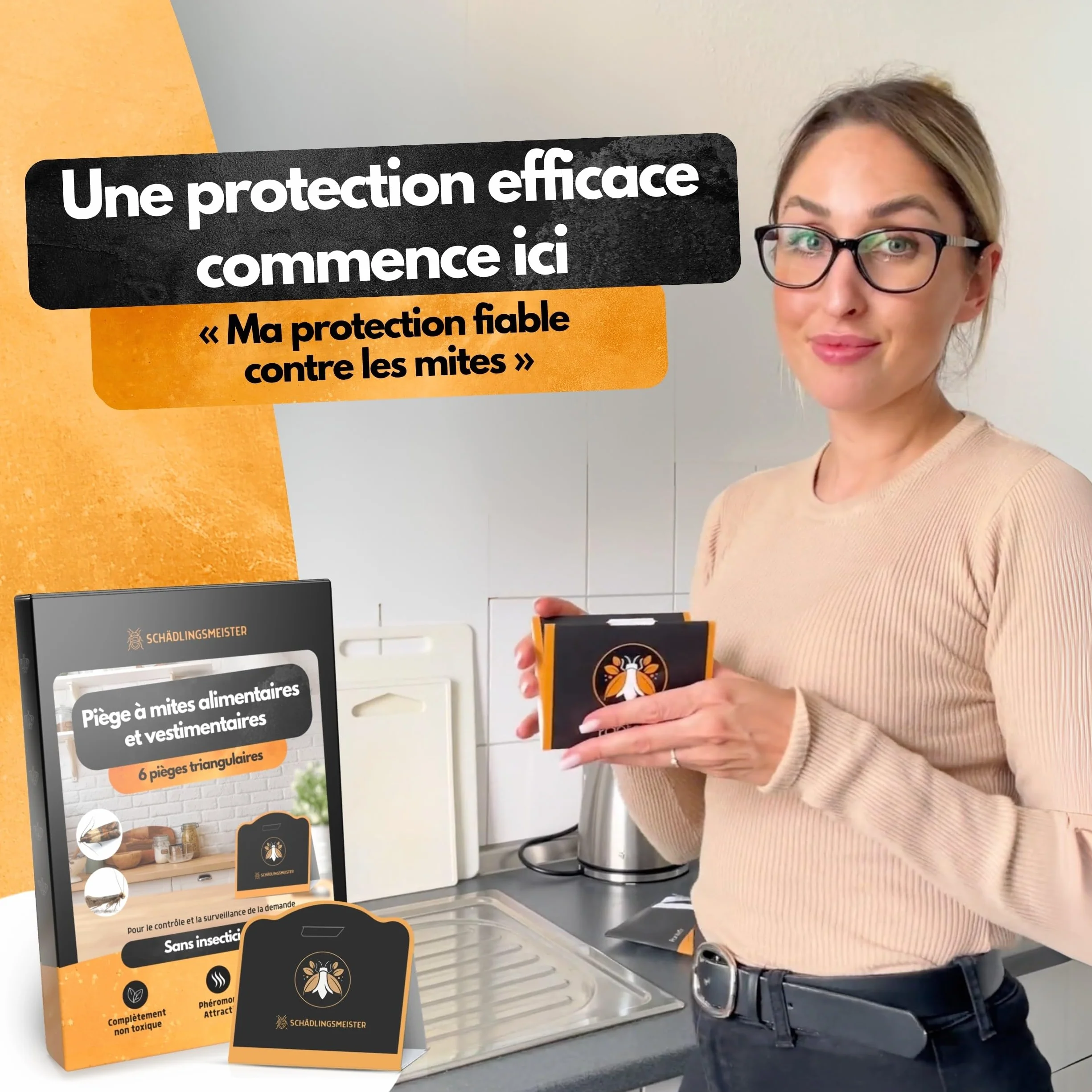 Panteer Lot de 6 pièges à Mites Contre 2 Types de Mites pour Garde-Robe et Alimentaires