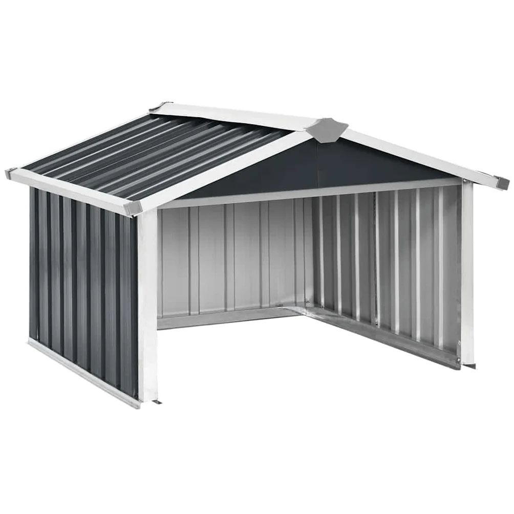 Abri pour Robot Tondeuse 92 x 97 x 63 cm Acier Galvanisé Anthracite, Cabane Tondeuse Automatique avec Station de Charge, Hauteur Entrée 45 cm Protection Toute Saison Outdoor