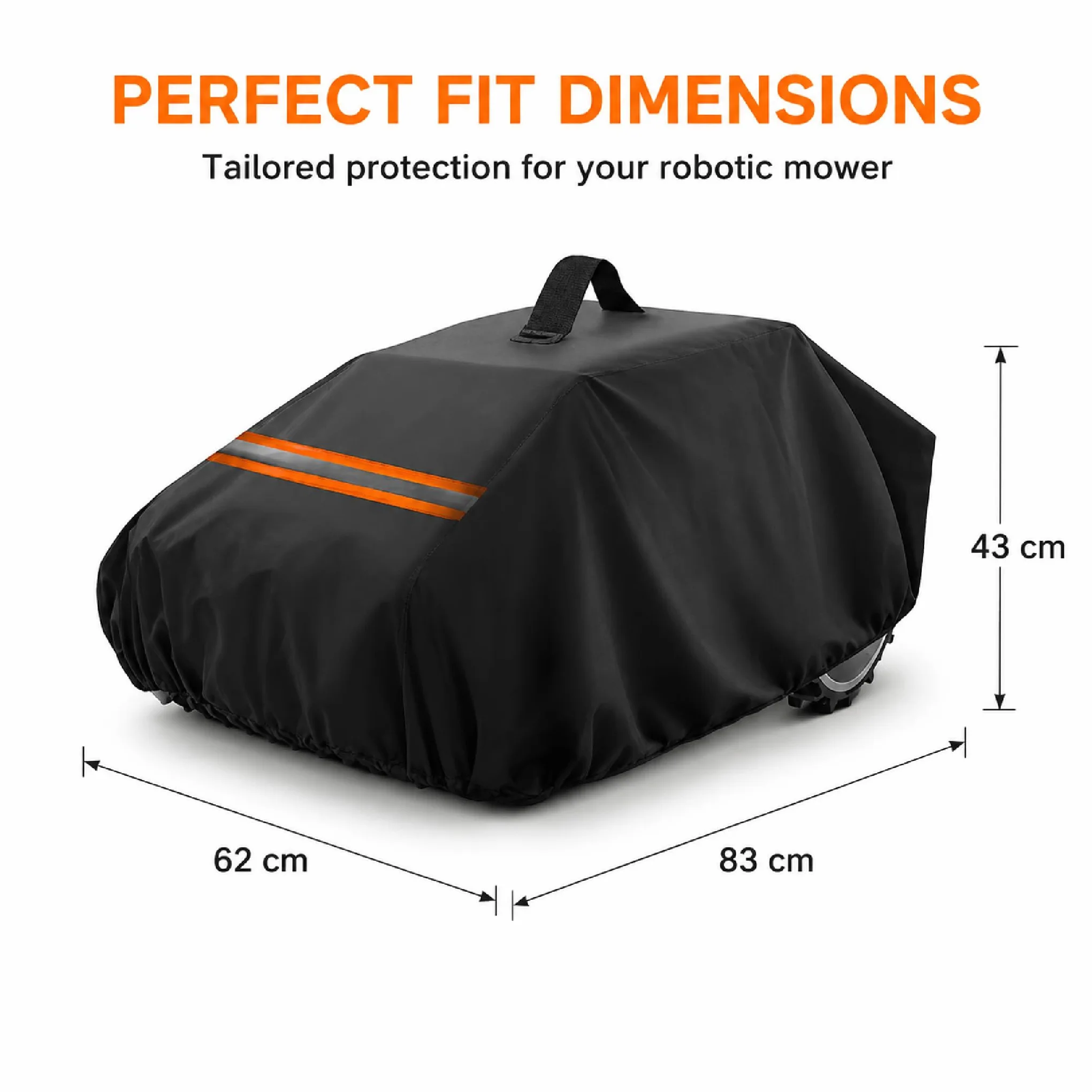 Abris Robot Tondeuse pour Mammotion LUBA Mini 2 AWD 1500, 600D Housse Oxford Réfléchissante, Ajustement Stable, Anti-UV et Pluie