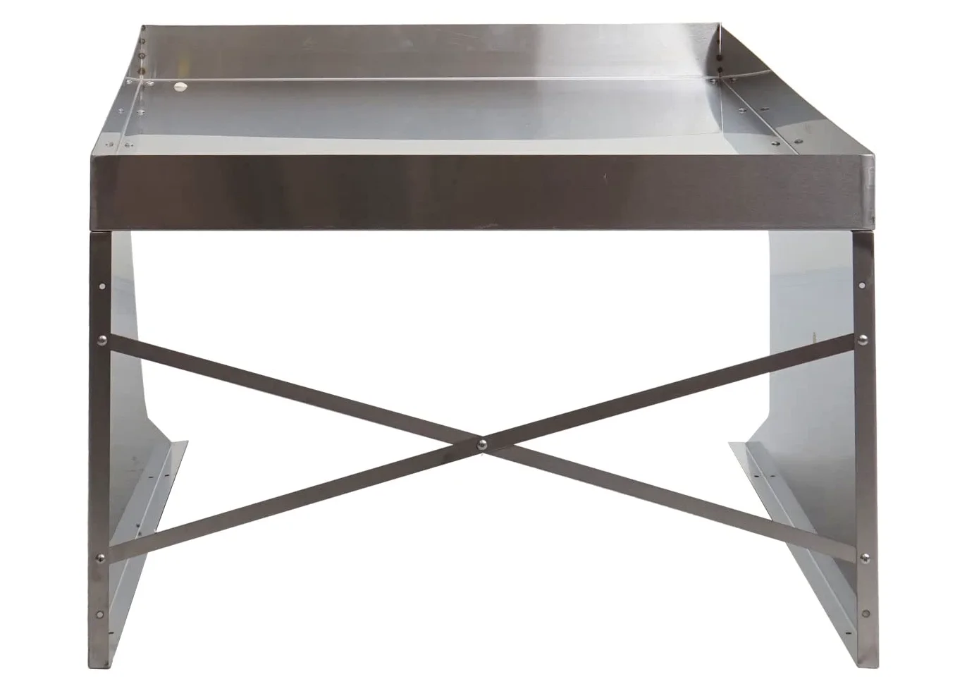 Garage XL pour Tondeuse-Robot avec bac à Plantes HWC-G60 métal 47x70x100cm INOX