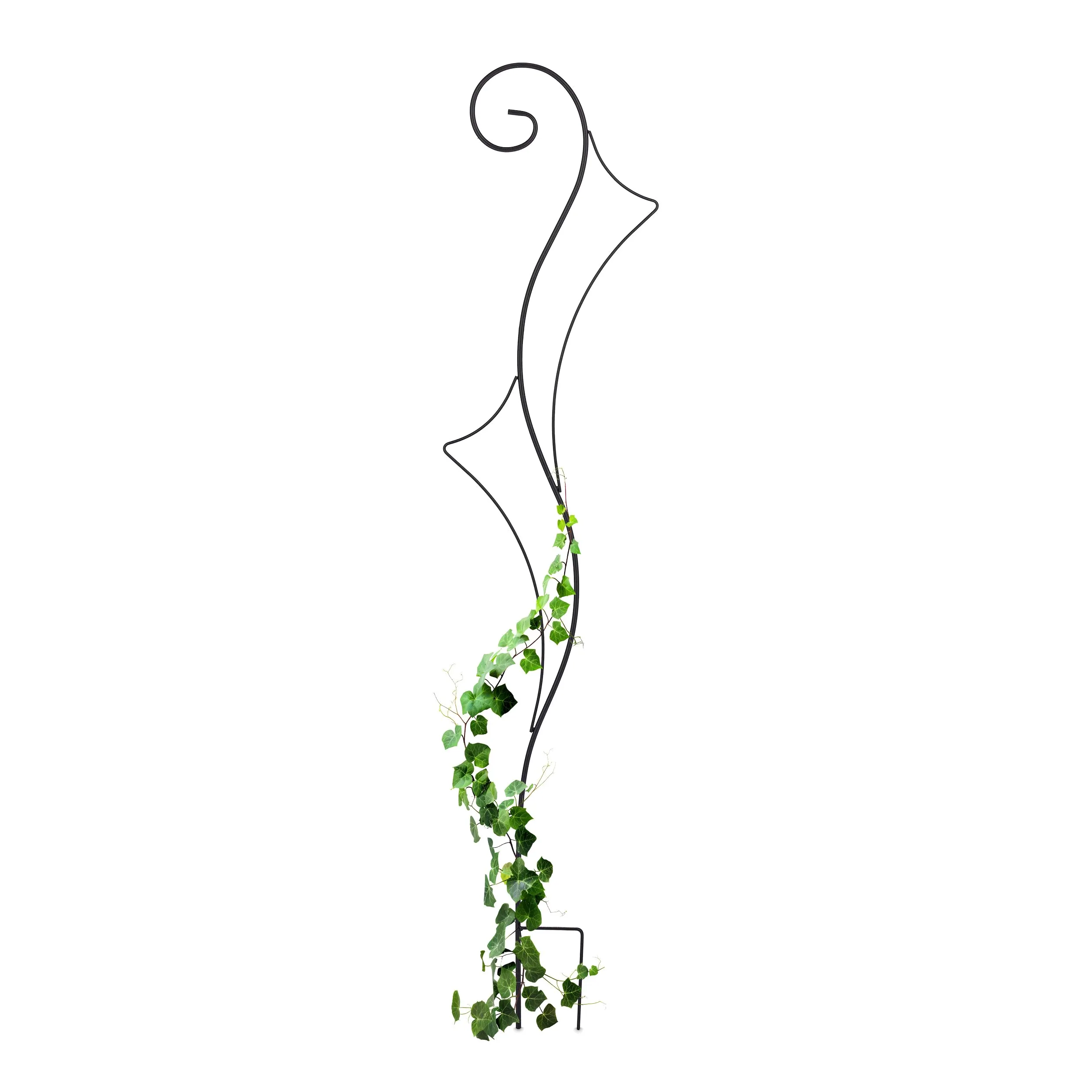 Relaxdays Tuteur à Plantes, Treillis en métal, Support Non Fixe, H x L : 147 x 30 cm, pour Le Jardin, Noir