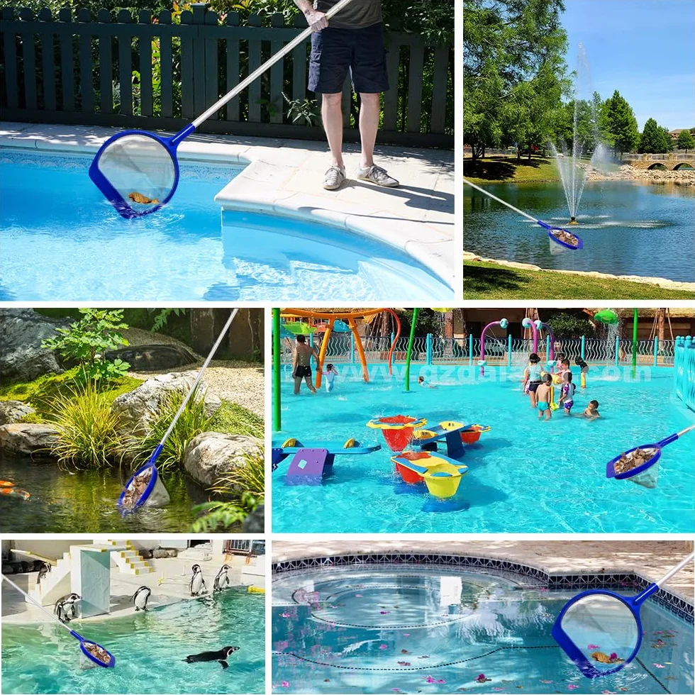 Epuisette Piscine Maille Extra Fine 141cm Filet avec Manche Telescopique