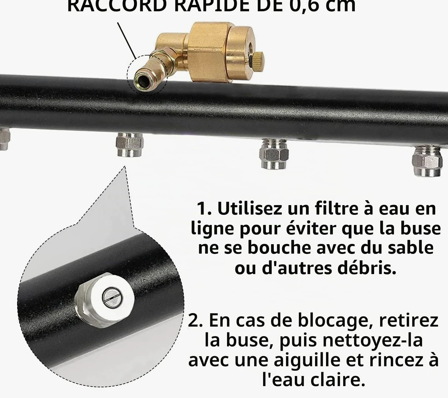 YUET Balai d'eau de Lavage de Voiture, 2 en 1 pour Nettoyeur Haute Pression | Nettoyeur de Surface de 16 inch avec 4 Buses, 3 Tiges d'extension, 4000 PSI 40 cm, 1/4" Connexion Rapide
