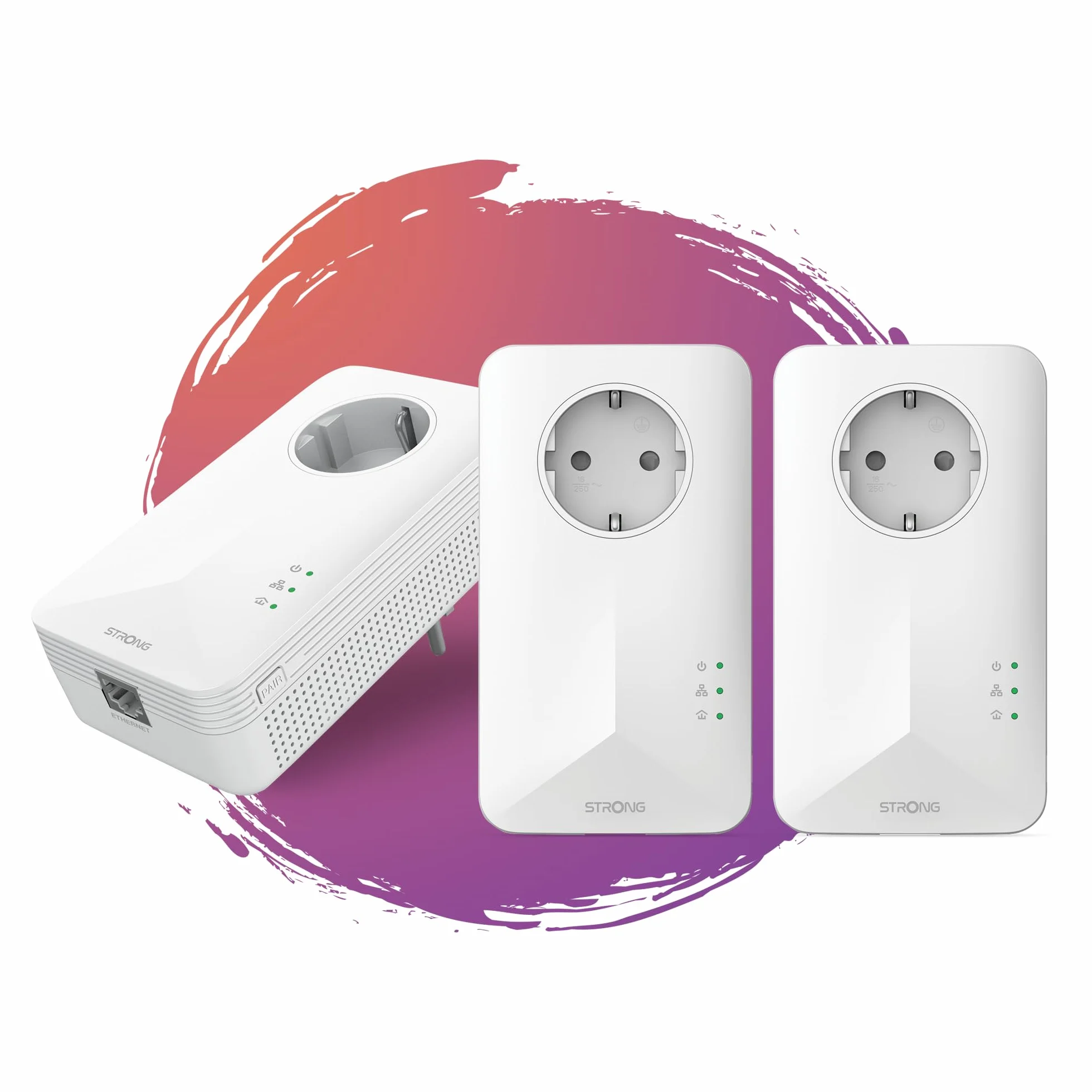Powerline 1000 Kit 3 pièces Strong PowerL1000TRIEUV2 Internet Partout Prise Secteur