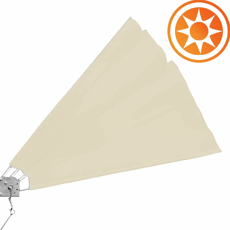 Deuba Brise Vue rétractable Occultant 140x140cm Beige Fixation Murale Paravent Balcon Toile Hydrofuge