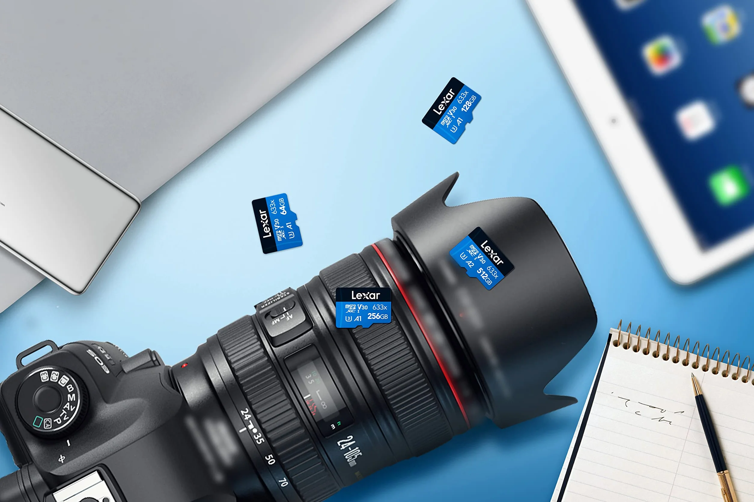 Lexar 633x Carte Micro SD 64 Go microSDXC UHS-I 100 Mo/s Lecture A1 C10 U3 V30