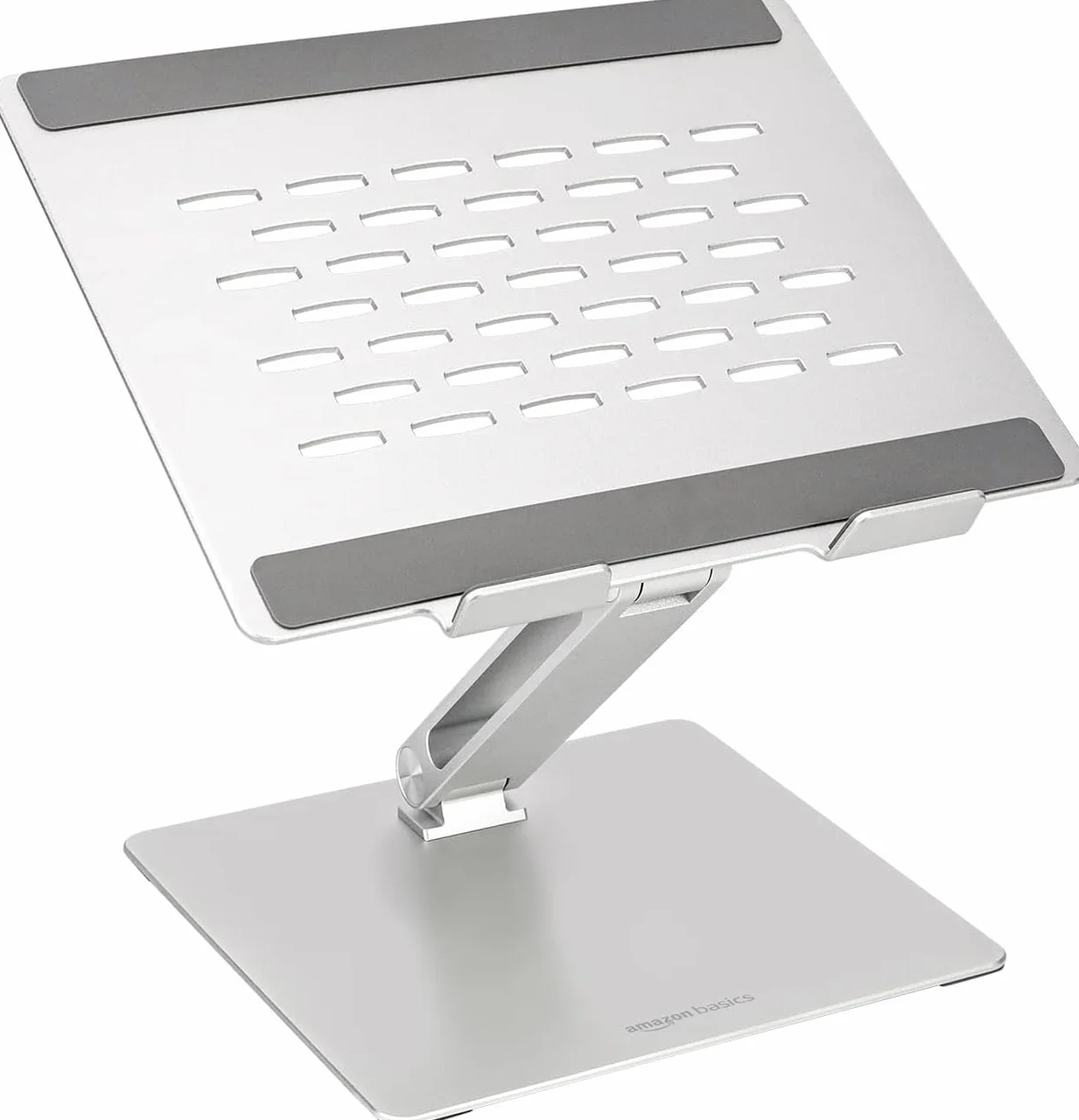 Amazon Basics Support Ergonomique Ordinateur Portable Multi-Angle Ventilation Thermique 25,4cm-43,2cm Argent