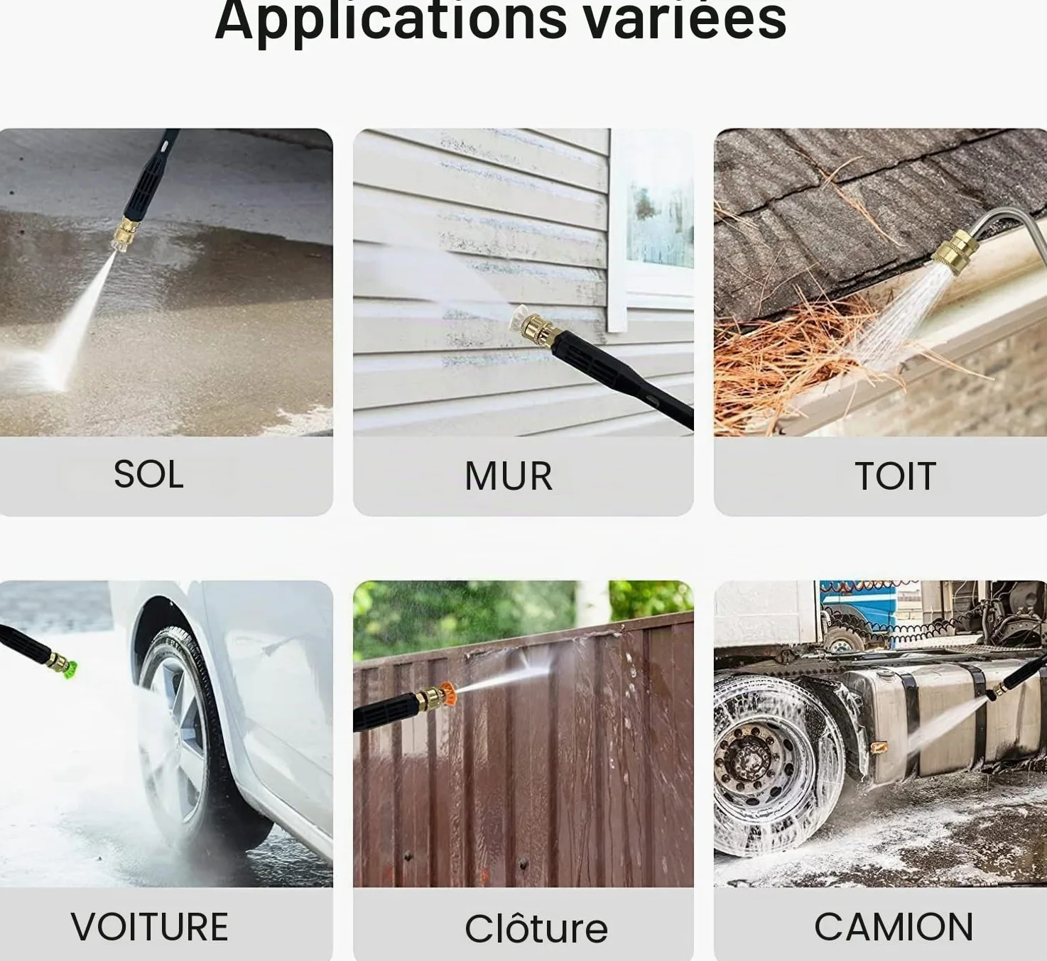 Lot de 10 rallonges nettoyeur haute pression Karcher adaptateur compatible K2, K3, K4, K5, K6, K7 4000 PSI Lance d'extension
