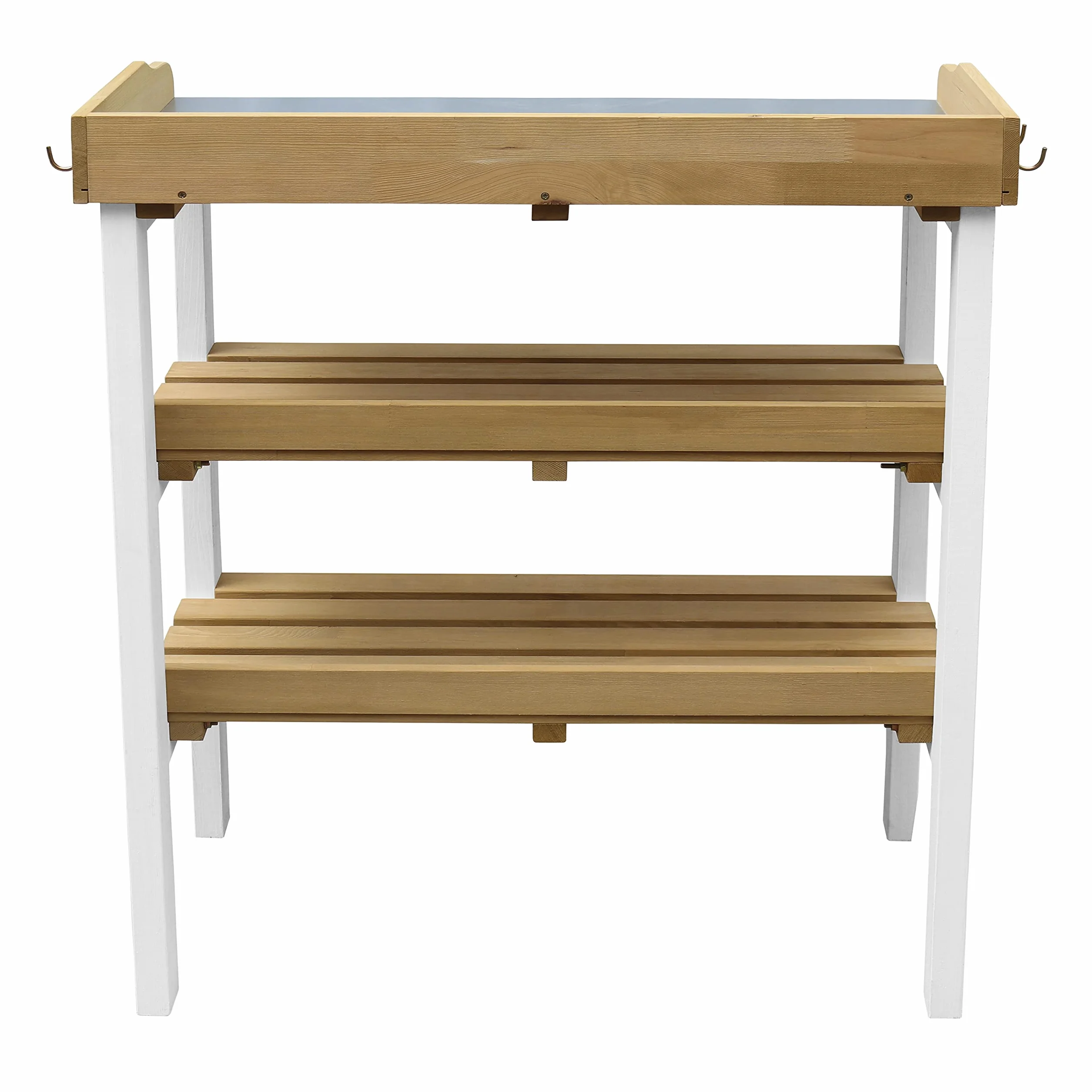 AXI Table de Rempotage avec Étagère de Rangement en Bois Marron & Blanc pour Extérieur