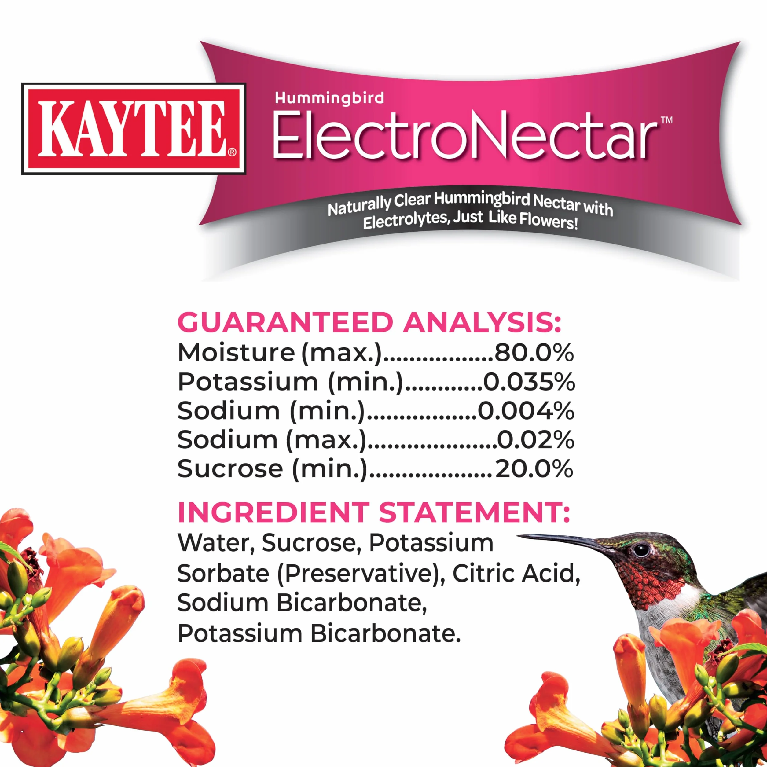 Kaytee Electro Nectar Hummingbird Wild Bird Formula 64oz