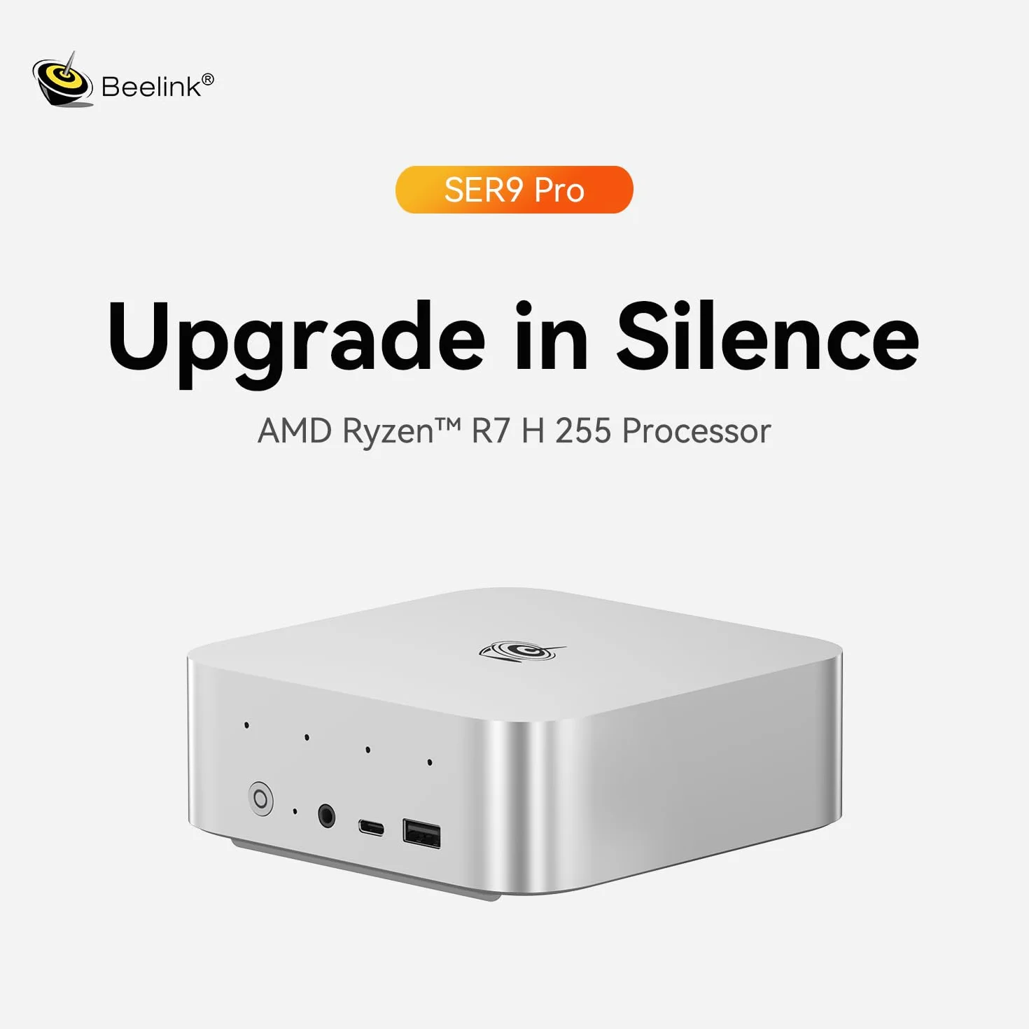 Beelink SER9 Pro Mini PC, AMD Ryzen R7 H255, 24 Go RAM LPDDR5X, SSD 1 To, 4K 240 Hz, Triple écran HDMI/DP/USB 4, Wi-Fi 6, LAN 2,5 Gb