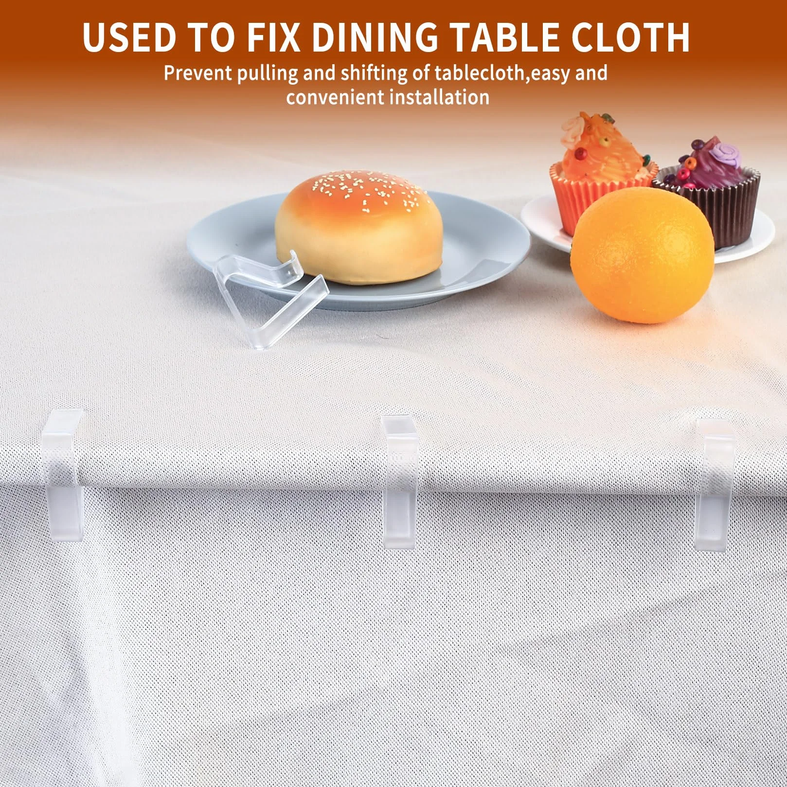 Pinces à Nappe Transparentes, Clips Flexibles Extérieur pour Tables 35-55 mm, Porte-Nappe Jardin Picnic Barbecue
