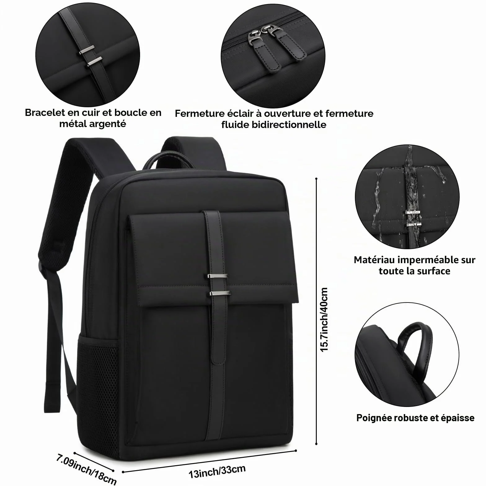 Dobaly Sac à Dos Homme Travail Ordinateur Portable Impermeable PC