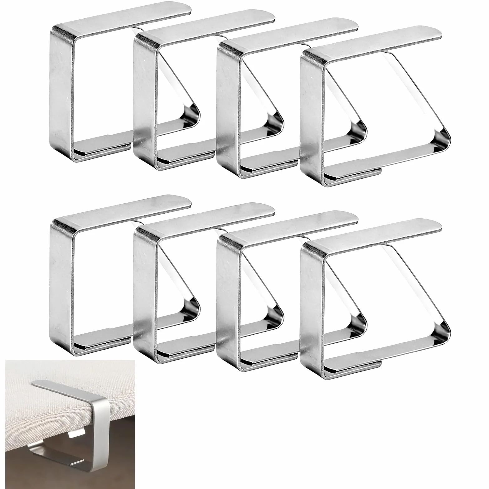 Pince Nappe Anti Pince 8 Clips Solides pour Tables 1-3 cm d'Épaisseur