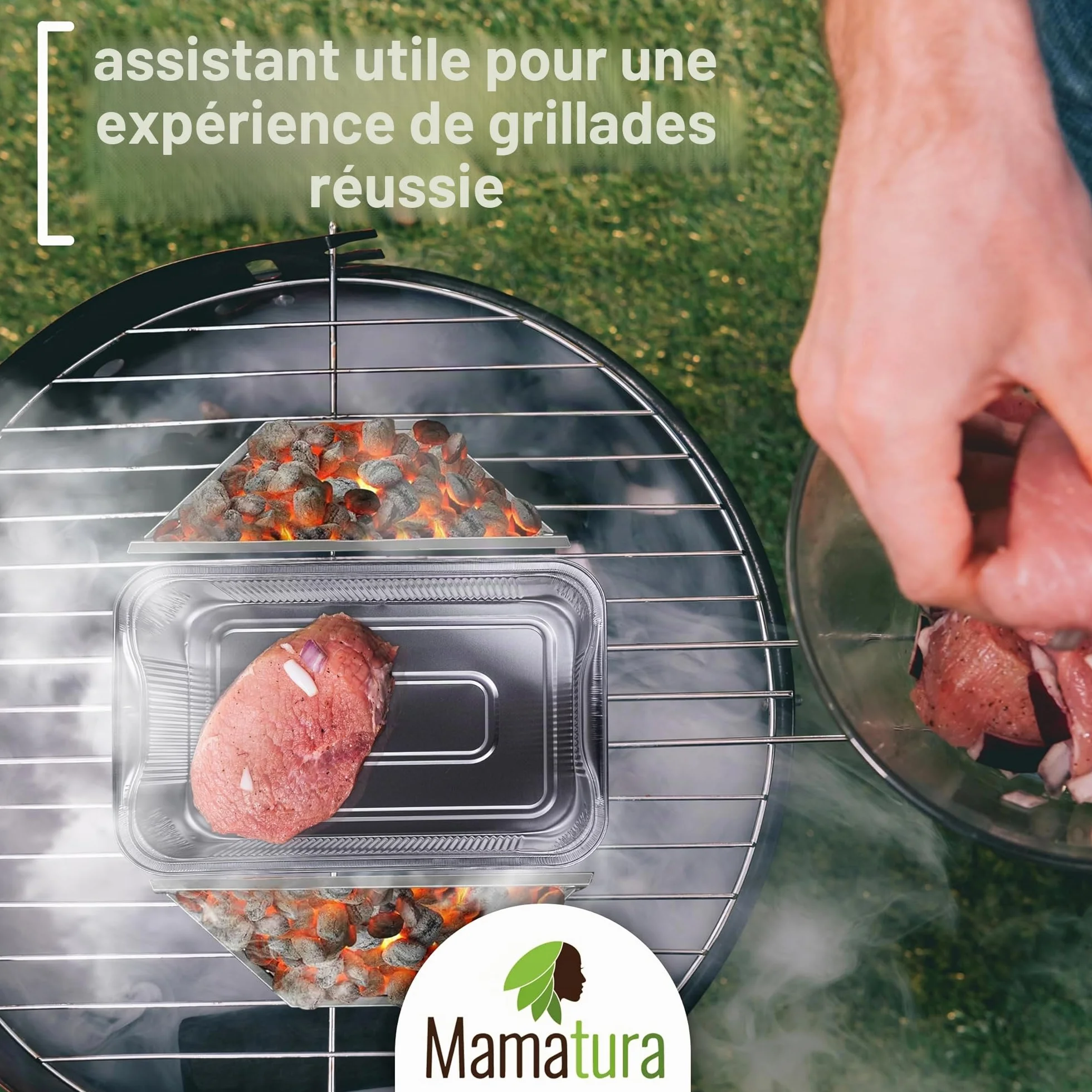 Mamatura Lot de 25 coupelles XL en aluminium avec couvercles 32 x 22 cm 2100 ml