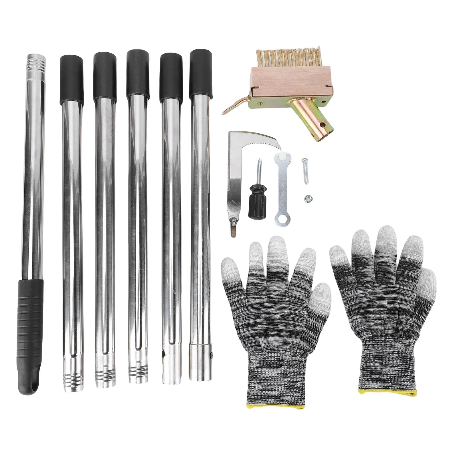 Cryfokt Ensemble d'outils Crack Weeder, Ensemble d'outils de Désherbage Manuel avec Poignée Longue, Crevasse en Acier Inoxydable de Désherbage Brosse Mousse pour Le pavé de Trottoir de l'allée du