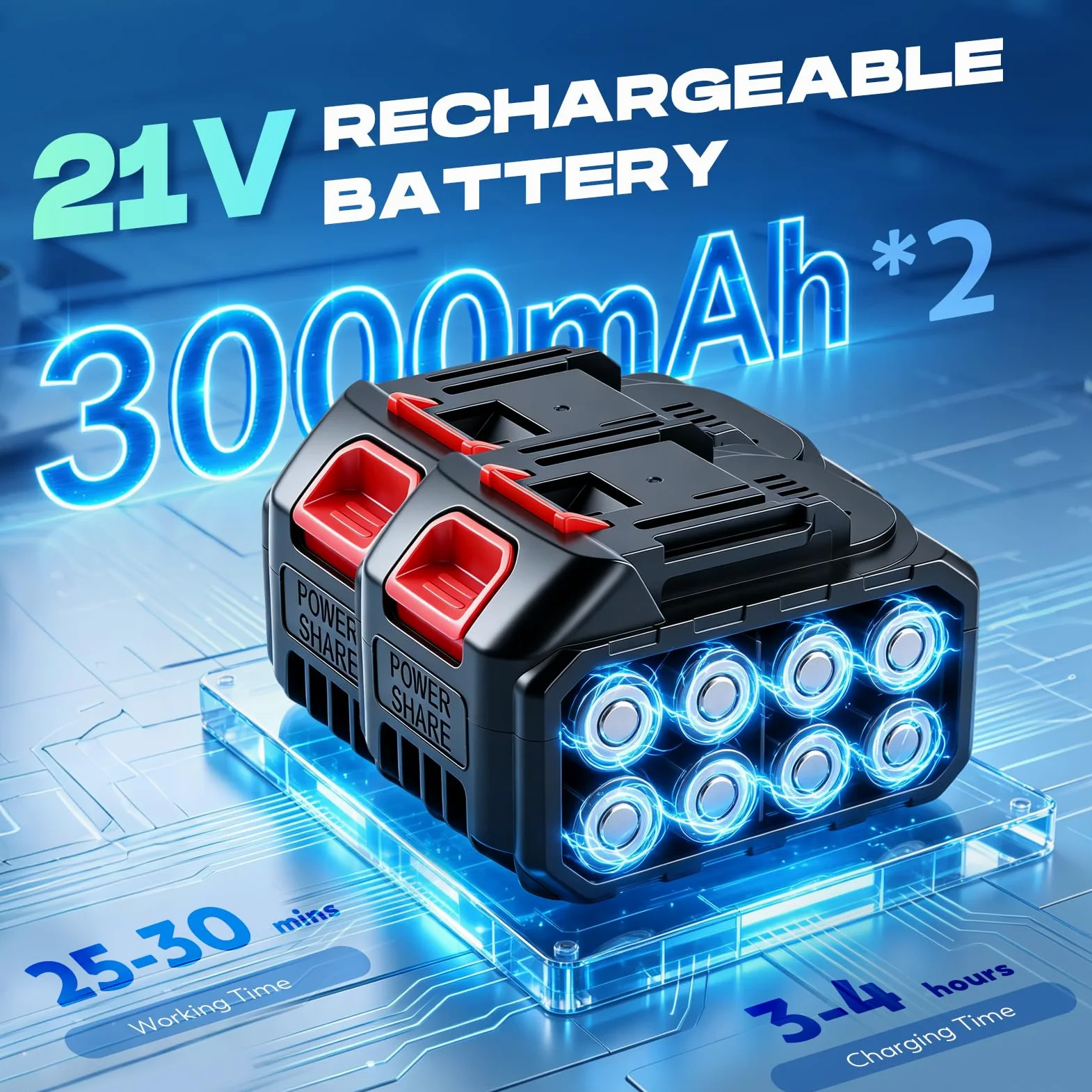 CGOLDENWALL Nettoyeur Haute Pression sans Fil, 3 Vitesses, 2 Batteries 3Ah | Moteur sans Balais, Buse 6 en 1, 23–28 Bar，Débit de 5 L/Min, 3 Modes d’Alimentation, Tuyau 5m, pour Voiture, Terrasse, Jardin