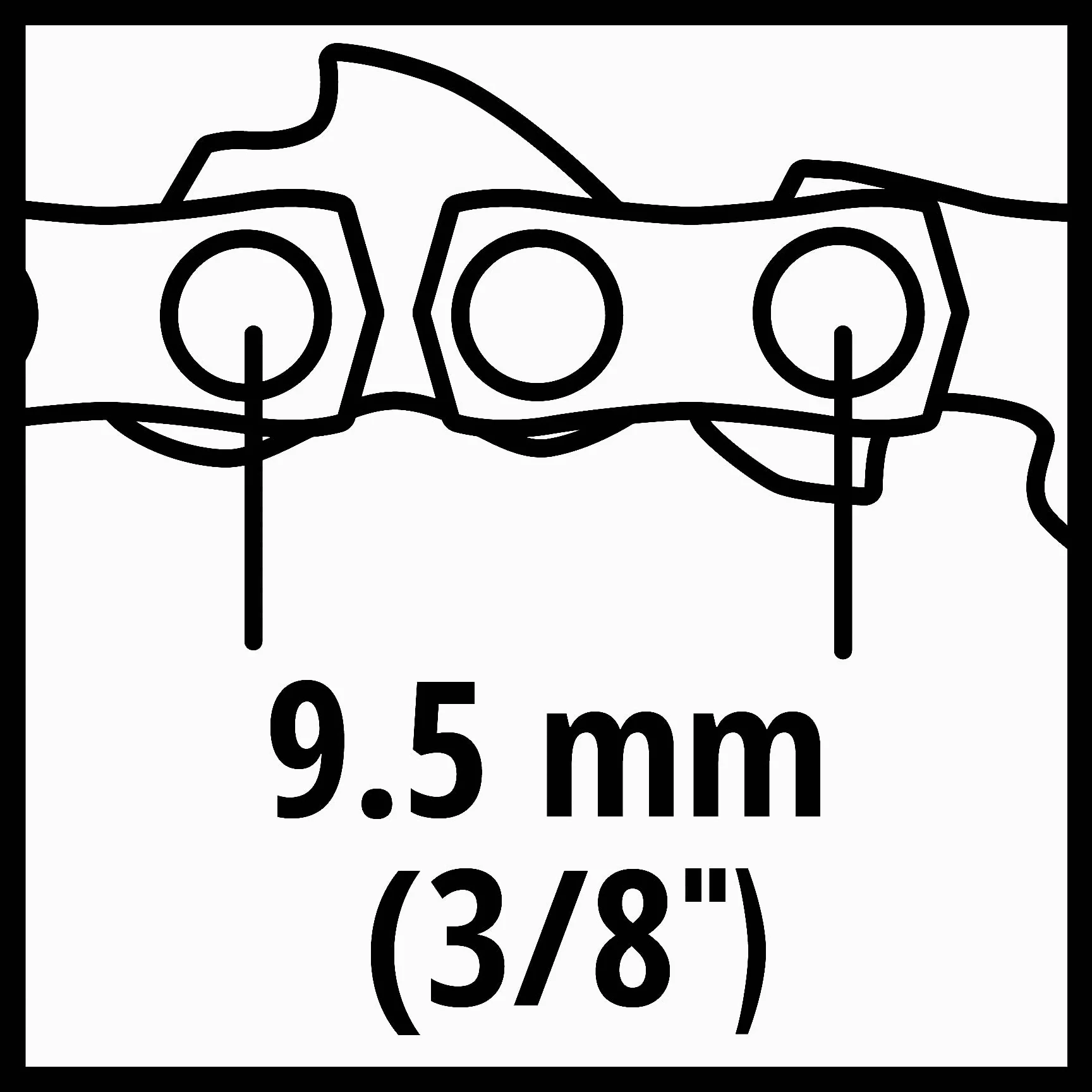 Chaîne de rechange Einhell d'origine de 40 cm (accessoires de tronçonneuse, compatible avec tronçonneuse électrique GC-EC 2040, longueur de la chaîne 40 cm, 57 maillons entraîneurs, pas de chaîne