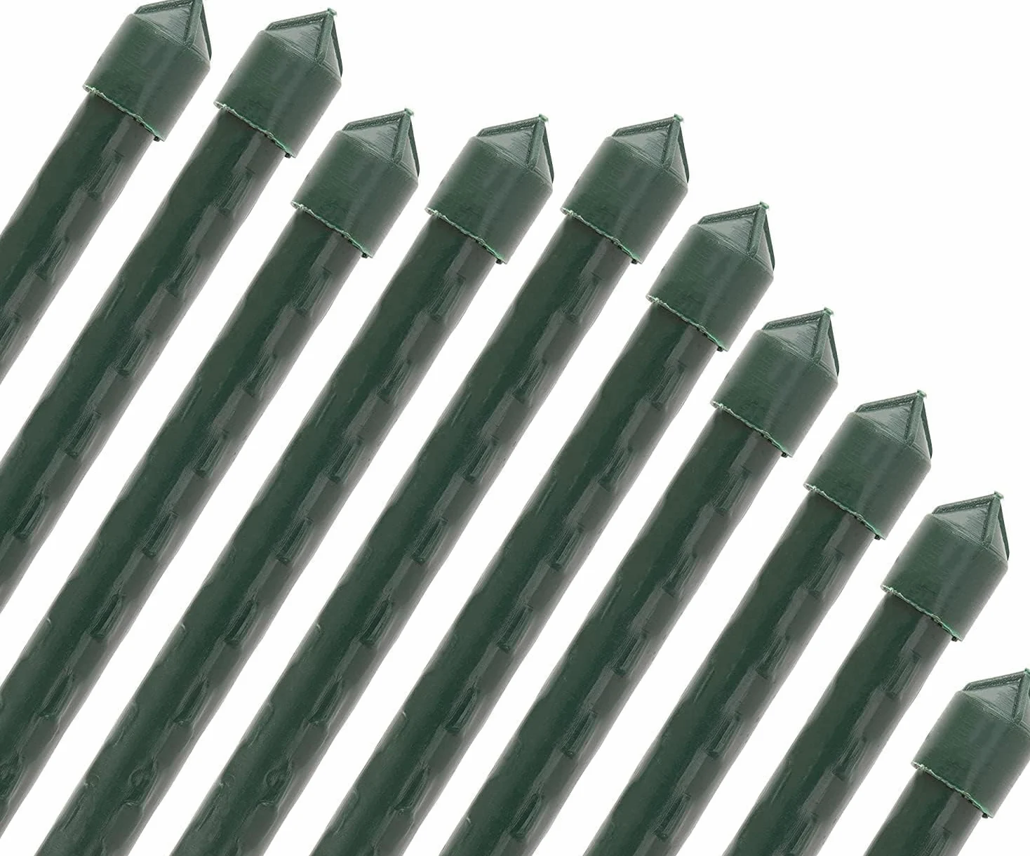 Suinga Lot de 25 tuteurs en acier plastifié 210 cm Ø16 mm | Bâtons pour plantes et arbres | Tuteurs pour tomates et plantes grimpantes | Support pour plantes, vert