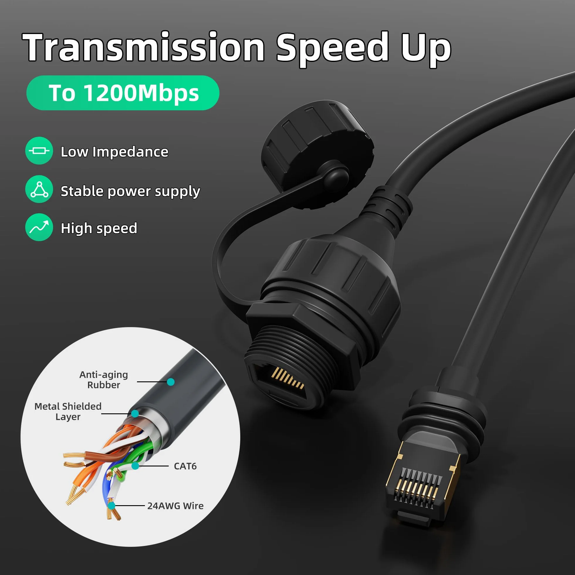 EAZUSE Starlink Adaptateur Ethernet Gen 3/Mini avec câble d'extension RJ45 étanche pour Starlink Gen 3