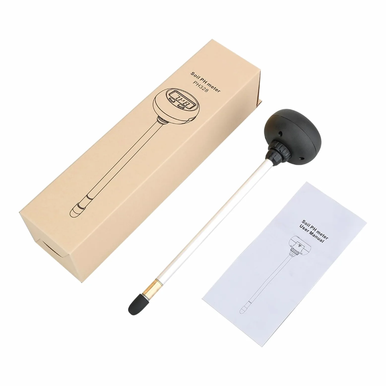 Testeur de pH et d'acidité du sol 3 en 1, testeur de température et d'humidité for l'agriculture florale avec détecteur d'humidité rétroéclairé