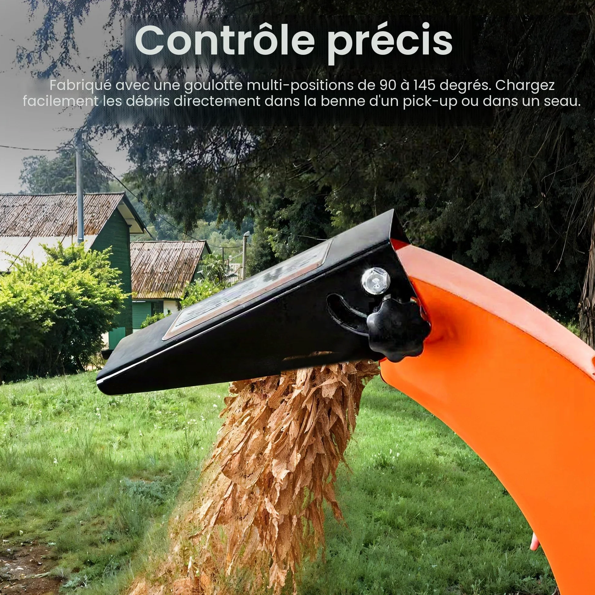 SuperHandy Mini broyeur de branches, 196 cm³, coupe jusqu’à 50 mm | Rapport 15:1; construction en acier robuste pour l’entretien du jardin, l’aménagement paysager et le nettoyage saisonnier