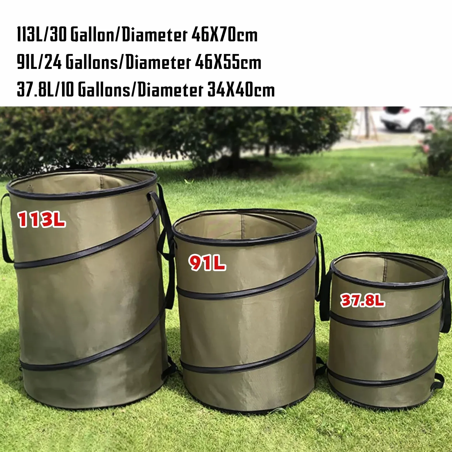 Sacs à déchets de Jardin, Set de Sacs autoportants, râteau à Feuilles à poignée réglable, Sacs à déchets de Jardin avec poignées, Bonus 1 Paire de Gants de Jardinage 37.8L/10gallons