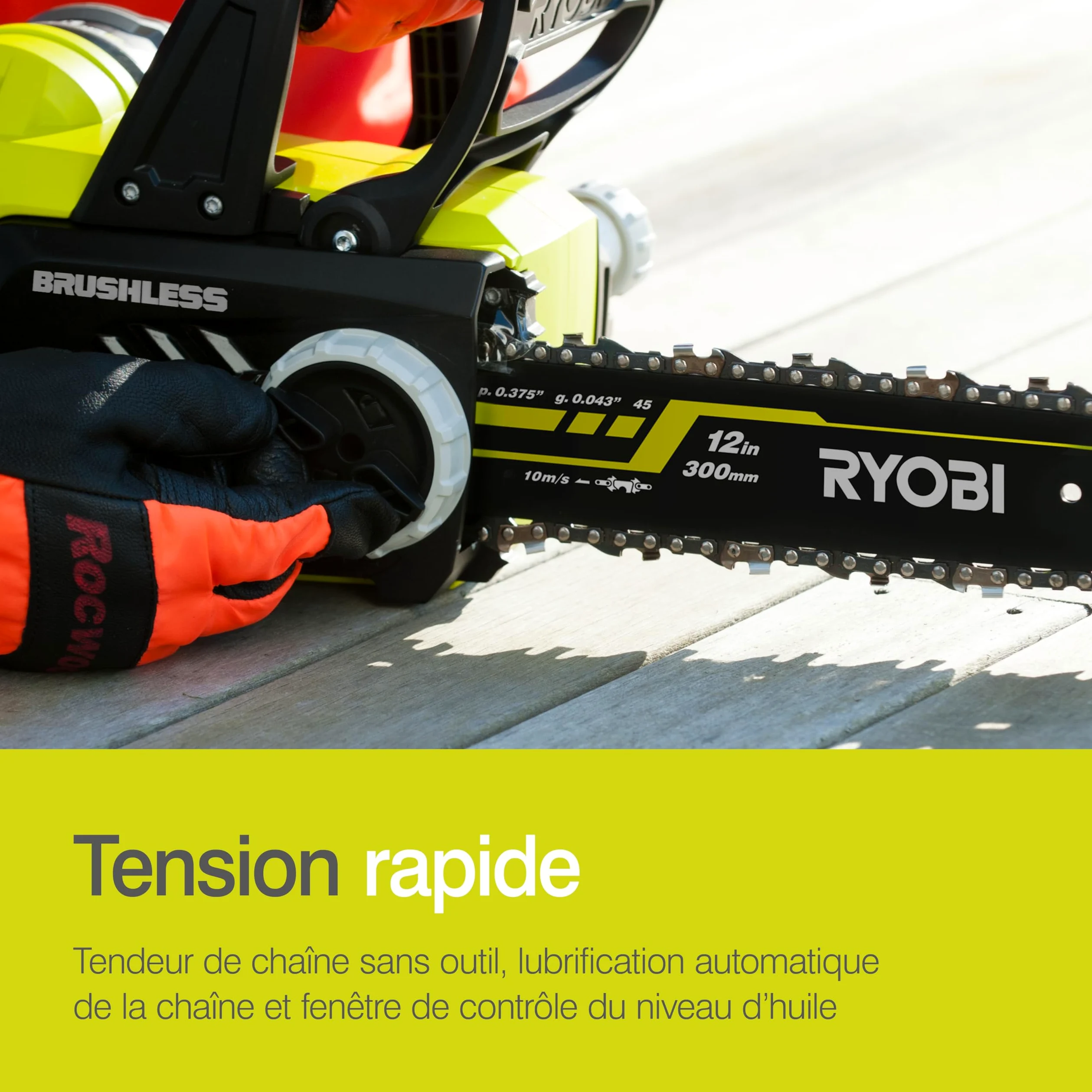 RYOBI - Tronçonneuse 18 Volts ONE+™ - guide 30 cm (sans batterie) - OCS1830