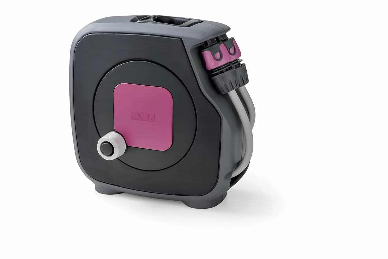 G.F. SRL, Aquabag Style, Mini dévidoir Compact pour Tuyau d'arrosage, avec 11,5 M de Tuyau, en kit prêt à l'emploi, pour l'arrosage des Plantes, des balcons et des Jardins, Couleur Fuchsia