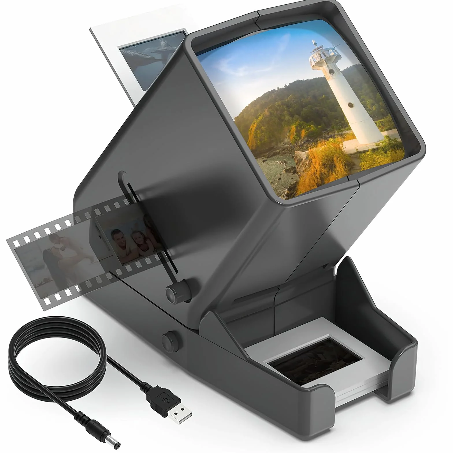 Visionneuse de Diapositives 35 mm x3 USB Piles 4 AA