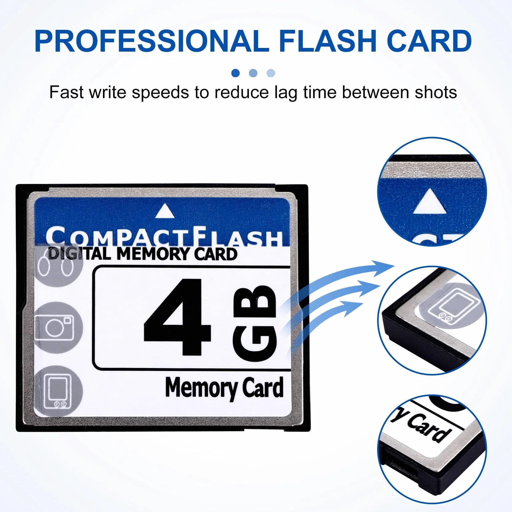 Carte mémoire flash compacte 4 Go Whiteandblue