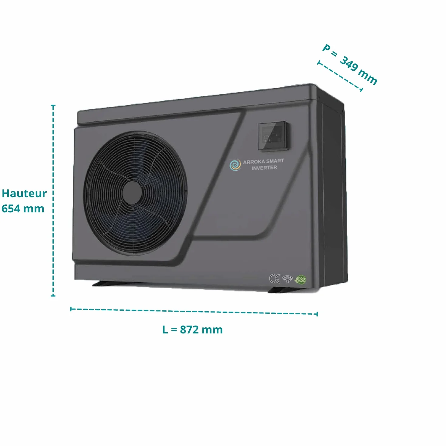 Pompe à Chaleur Piscine Full Inverter Arroka X-Full Inverter 70 80 m3 WiFi R32 COP>10