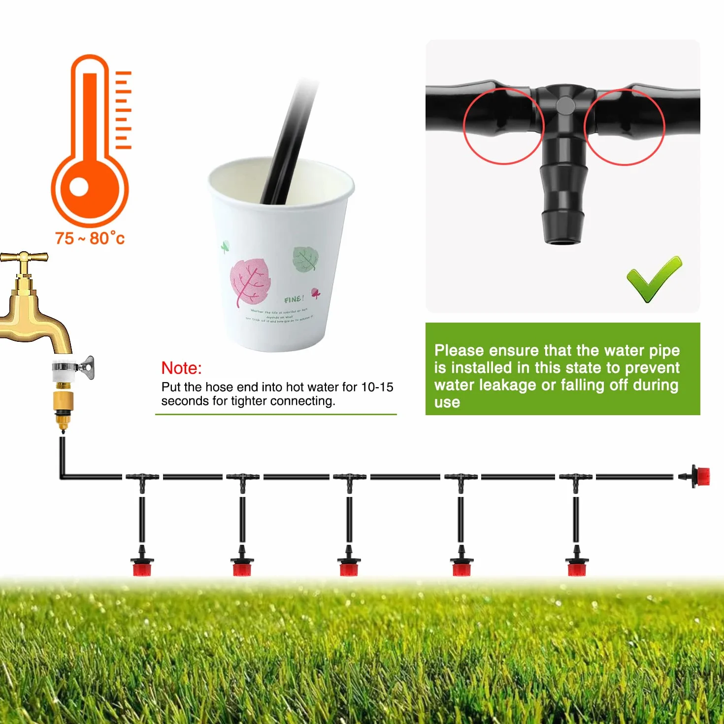 VooGenzek Raccord de Tuyau Tee Plastique 4/7 mm pour Irrigation Jardin Arrosage