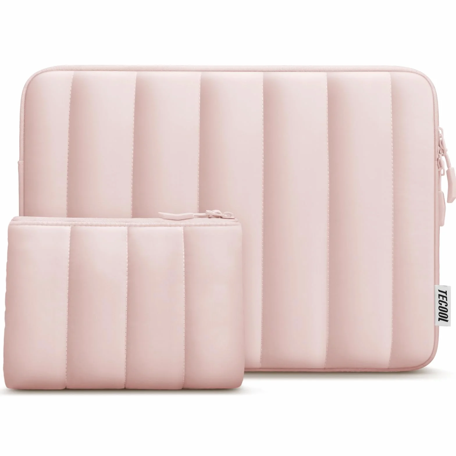 TECOOL Puffy Housse 13-13,3 Pouces pour MacBook Air 13 M5 M4 M3 M2 M1 2026-2018, MacBook Pro 13/14 M4 M3 M2 M1 2025-2016, Pochette Ordinateur PC Portable Rose