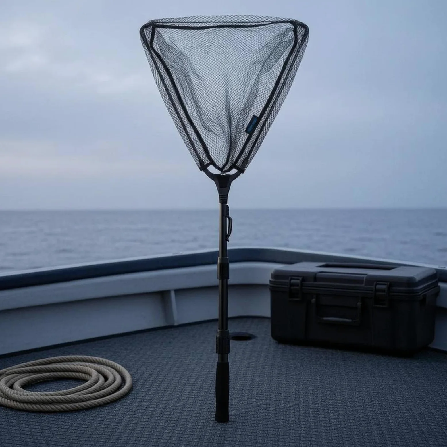Milageto Épuisette de Pêche Pliable Épuisette Triangulaire Filet d'Atterrissage Manche Télescopique Cadre Solide en Alliage d'Aluminium et Filet en Nylon 6mm