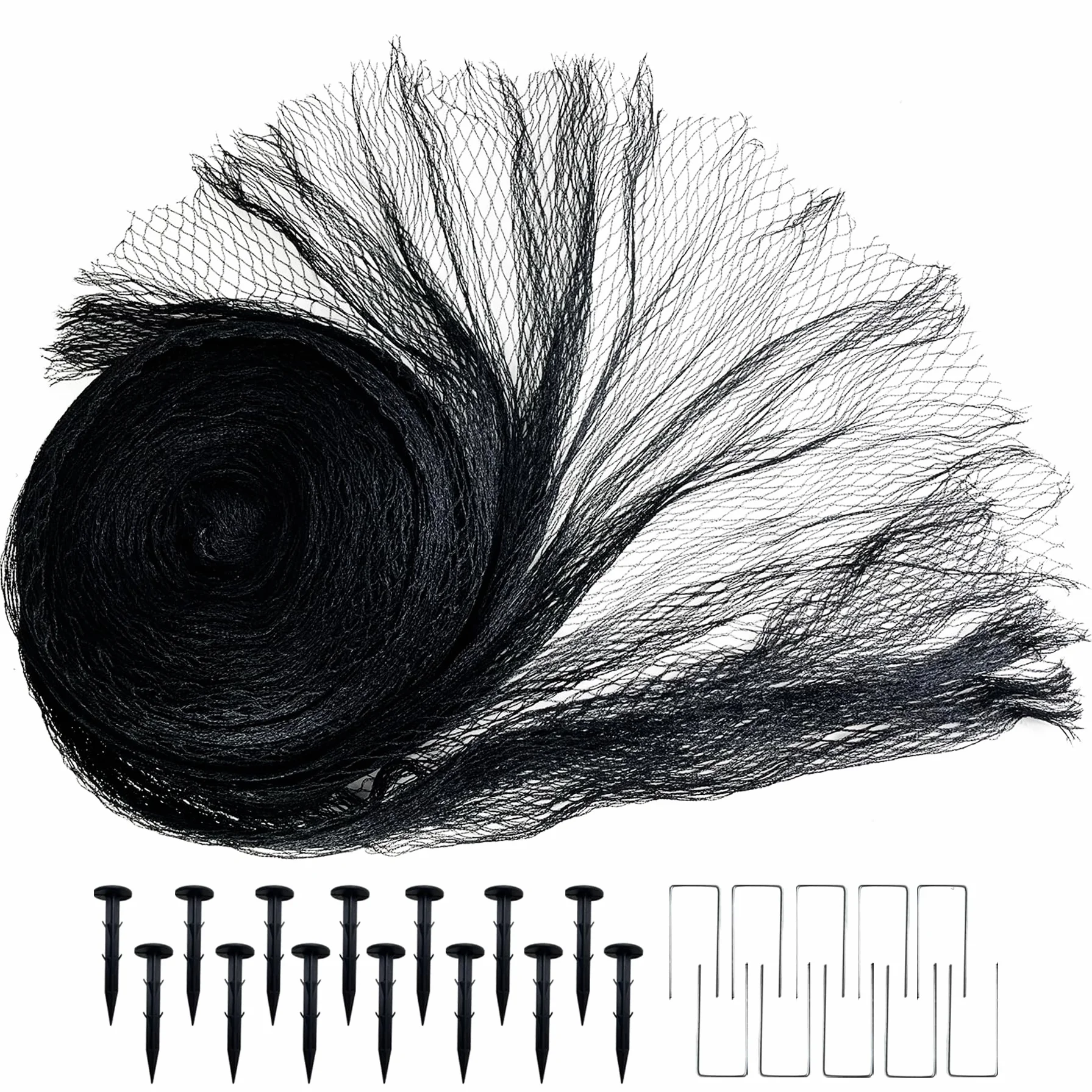 Filet de bassin pour koï 4,5 x 4,5 m Noir Tissé lourd