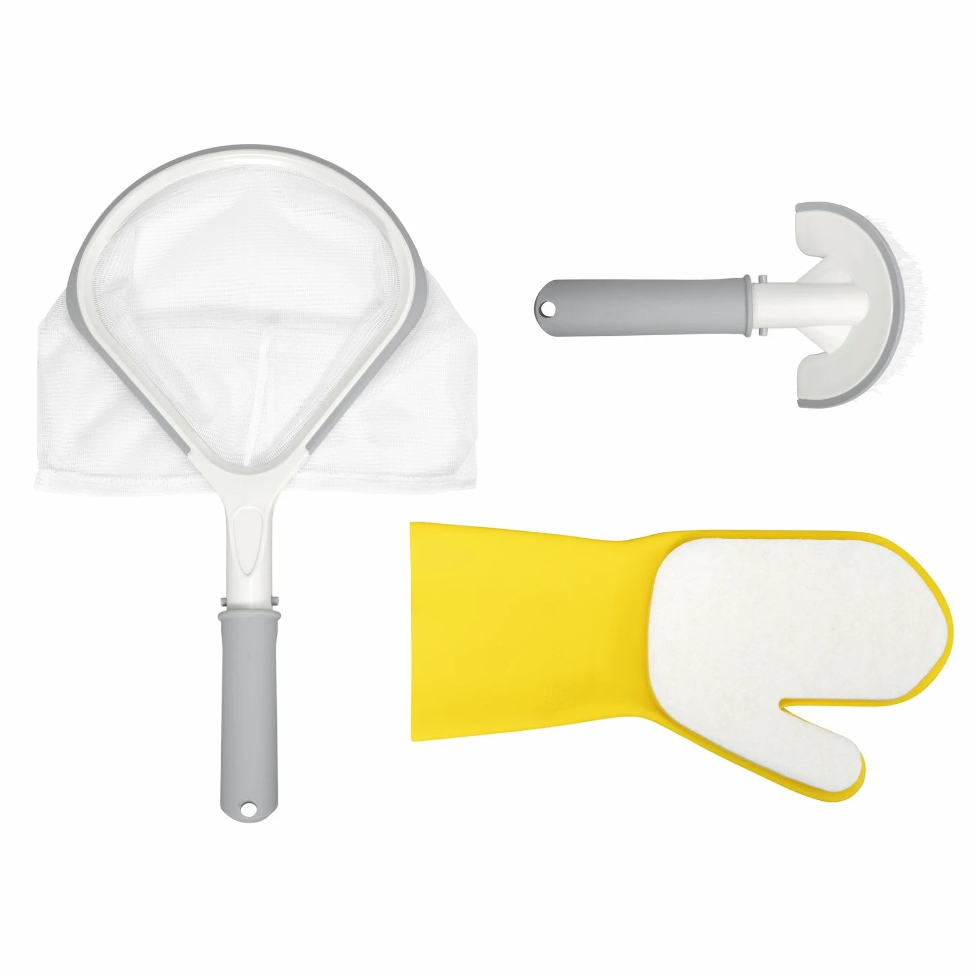 Bestway Set de Nettoyage Lay-Z-Spa 3 Pièces Filet à Récurer Brosse de Nettoyage Gant de Récurage Multicolore