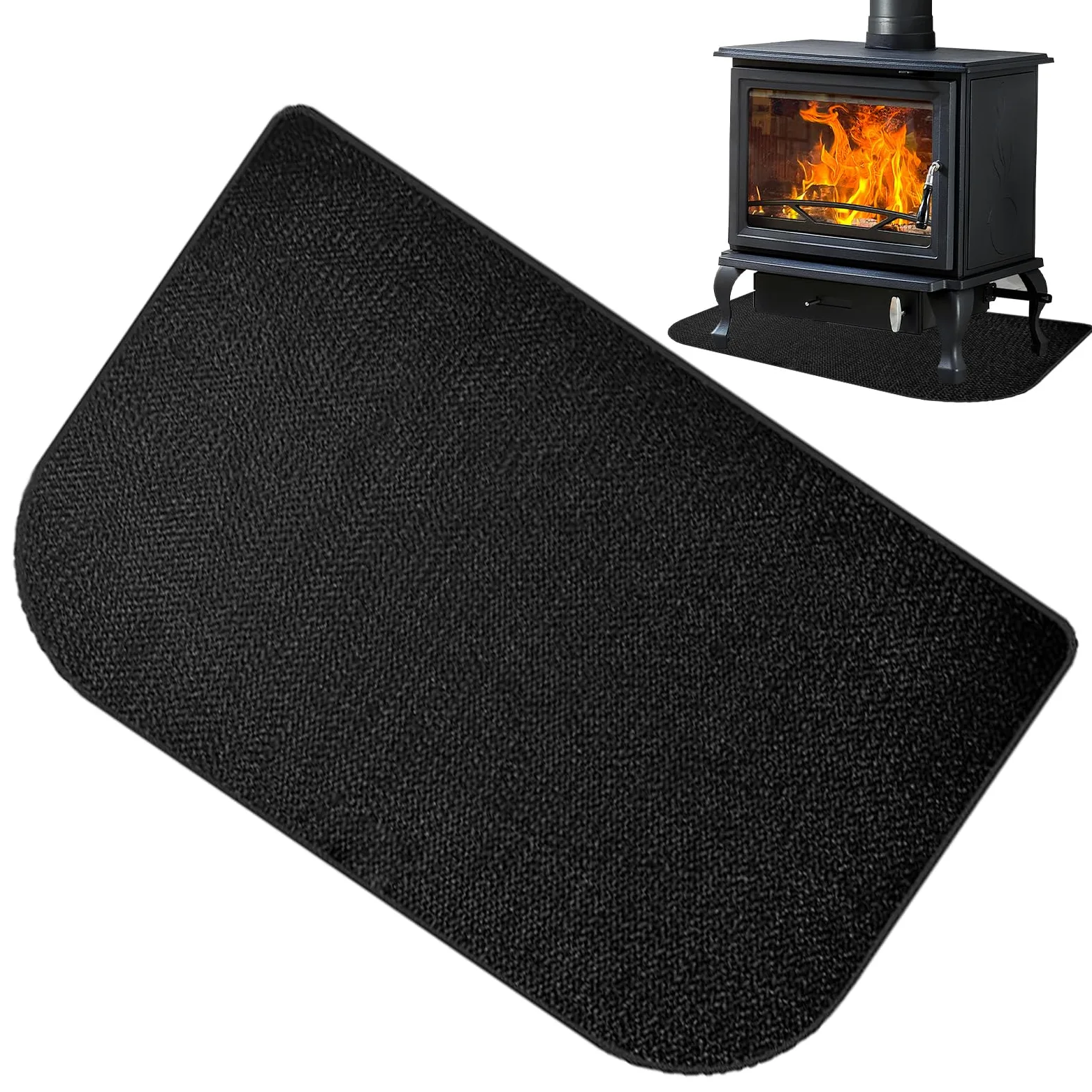 Tapis Ignifuge pour Cheminées Antidérapant Résistant à la Flamme | Protecteur de Sol Intérieur pour Poêle à Bois Pour Intérieur, Extérieur, Salon, Cuisine, Maison, Appartement, Sol, Salle De